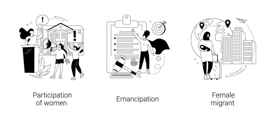 Gender equality abstract concept vector illustrations. Stock Illustration