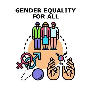 Gender equality for all people concept illustration Stock Illustration