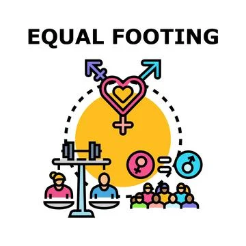 Gender equality and diverse identity equal footing Stock Illustration