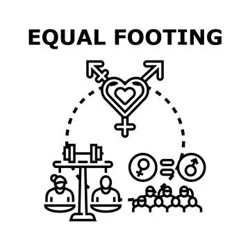 Gender equality and diverse identity equal footing Stock Illustration
