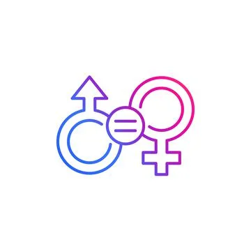Gender equality and equal rights line icon Stock Illustration