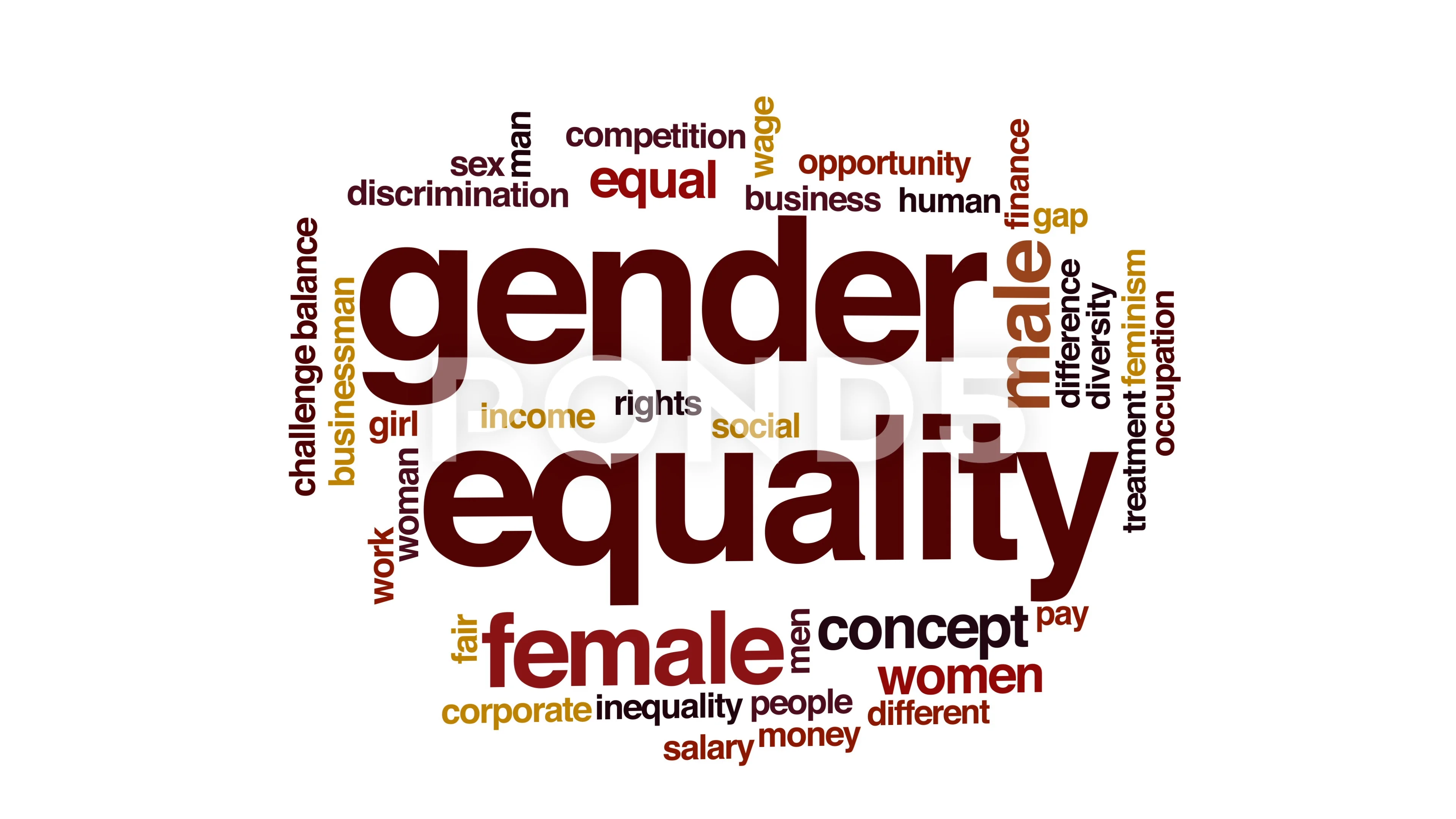 Gender equality animated word cloud, tex... | Stock Video | Pond5