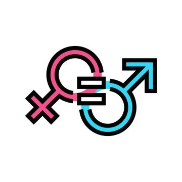 Gender equality color icon vector illustration 库存插图