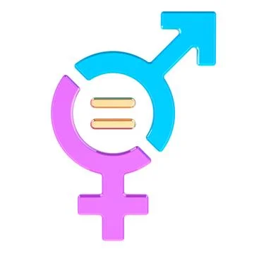 Gender equality, concept. Equality of men and women. 3D rendering Stock Illustration