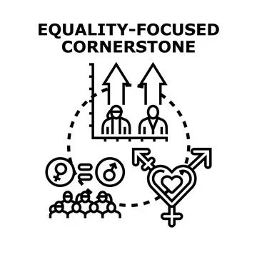 Gender equality concept illustrating equal growth opportunity Stock Illustration