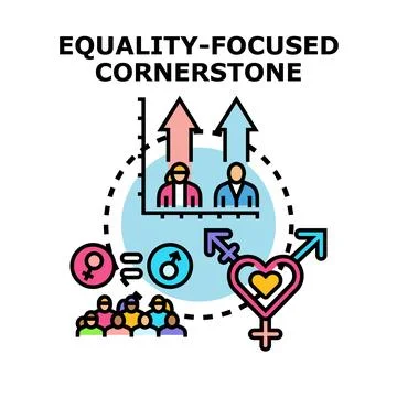 Gender equality concept illustrating equal growth opportunity Illustrazione stock