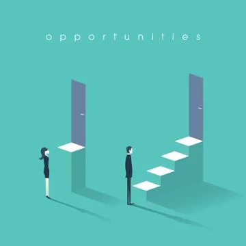 Gender equality concept with man versus woman symbol. Businessman vs Stock Illustration