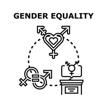 Gender equality concept promoting diversity and human rights Stock Illustration