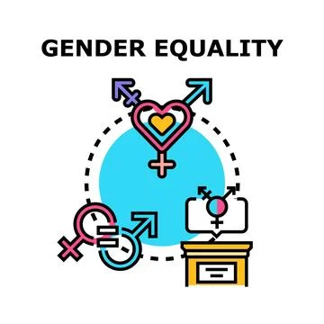 Gender equality concept promoting diversity and human rights Stock Illustration