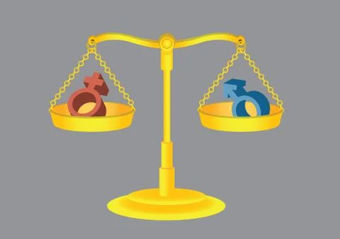 Gender Equality Conceptual Cartoon Vector Illustration Stock Illustration