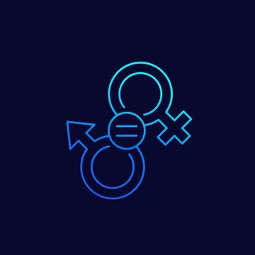 Gender equality, equal rights linear icon Stock Illustration