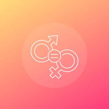 Gender equality, equal rights vector linear icon Illustrazione stock