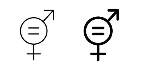 Gender equality icon in black and white. vector icon pack for websites Stock Illustration