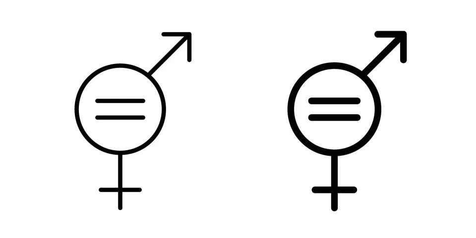 Gender equality icon black vector isolated on white Stock Illustration