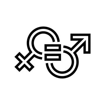 Gender equality line icon vector illustration 库存插图