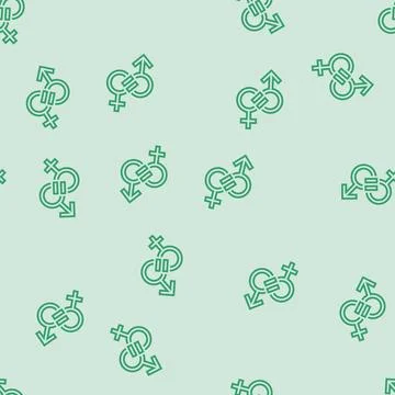 Gender equality line seamless pattern Stock Illustration