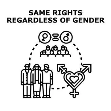 Gender equality movement supporting equal human rights Stock Illustration