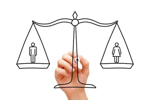 Gender Equality Scale Concept Stockfoto's