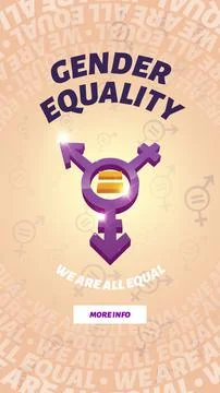 Gender equality, symbol of male and female equal Stock Illustration