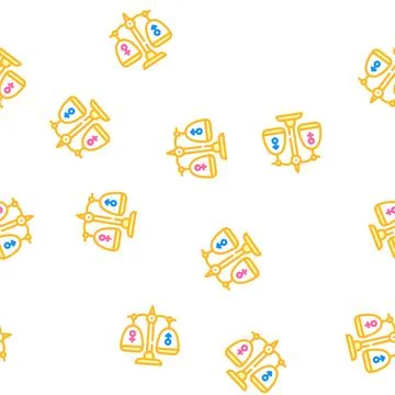 Gender equality vector seamless pattern sign Stock Illustration