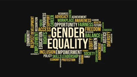 Gender Equality Word Cloud Concept Vector Ilustración de archivo