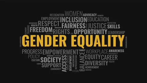 Gender Equality Word Cloud Vector Concept 库存插图