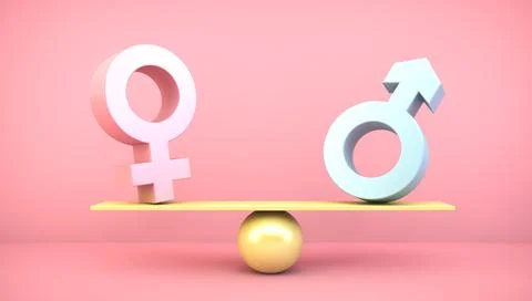 Gender equity gap Stock Illustration