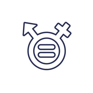 Gender equity icon, line vector Stock Illustration
