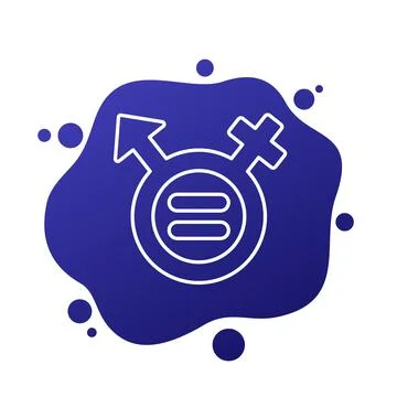 Gender equity icon, line vector design Stock Illustration
