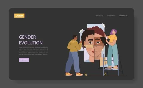 Gender Evolution concept. Illustrazione stock