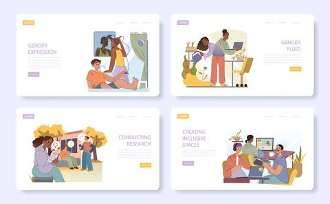 Gender Evolution set. Stock Illustration
