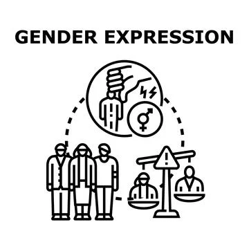 Gender expression concept creating equality and identity issues Stock Illustration