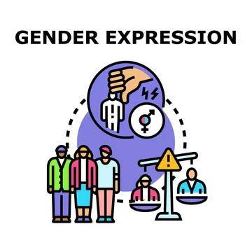 Gender expression concept creating equality and identity issues イラスト素材