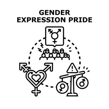 Gender expression pride concept vector illustration Stock Illustration