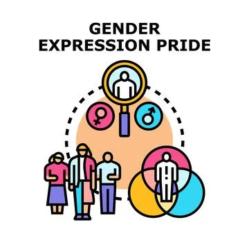 Gender expression pride diversity community identity concept Stock Illustration