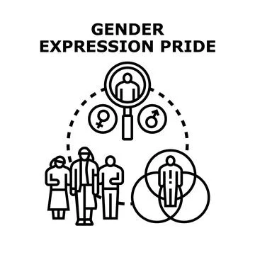 Gender expression pride diversity community identity concept Stock Illustration