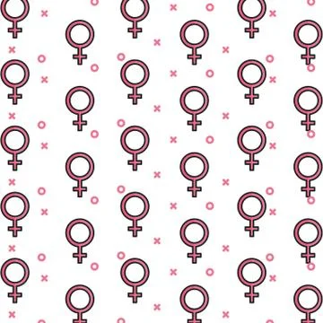 Gender female symbol pattern 스톡 일러스트