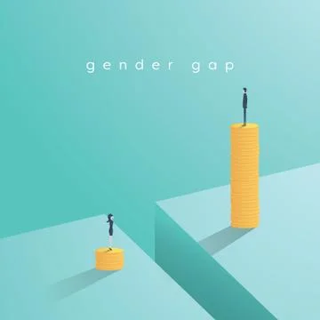 Gender gap and inequality in salary, pay vector concept. Businessman and Stock Illustration