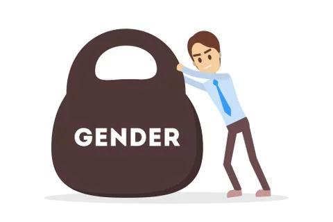 Gender gap web banner concept. Idea of different salary Stock Illustration