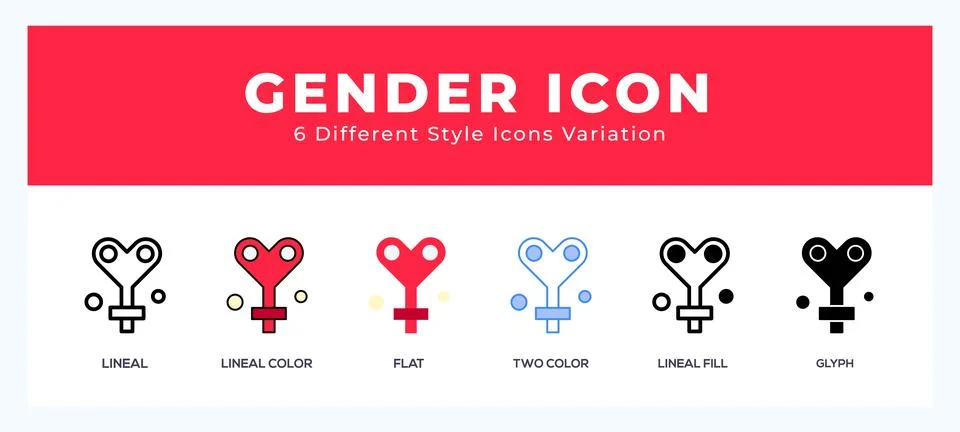 Gender icon in different style vector illustration. Stock Illustration