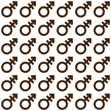 Gender icon seamless endless pattern. Transgender texture with vector symbol. Stock Illustration