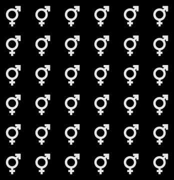 Gender icon seamless endless pattern. Transgender texture with symbol. Stock Illustration