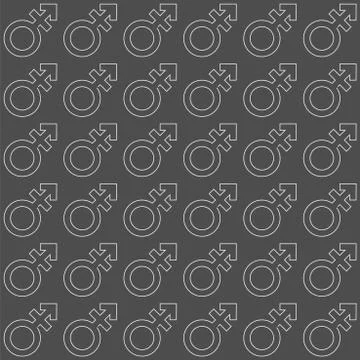 Gender icon seamless endless pattern. Transgender texture with symbol. Stock Illustration