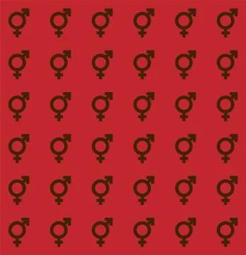 Gender icon seamless endless pattern. Transgender texture with symbol. Stock Illustration