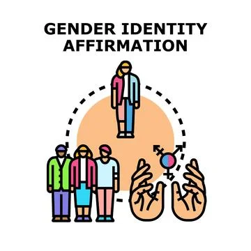 Gender identity affirmation and diversity concept illustration Stock Illustration