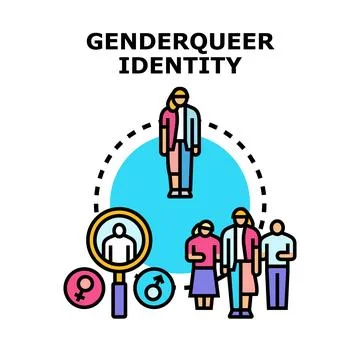 Gender identity concept finding diversity acceptance Stockillustratie