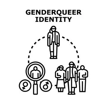 Gender identity concept finding diversity acceptance イラスト素材