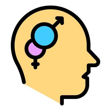 Gender identity thinking icon vector flat Stock Illustration