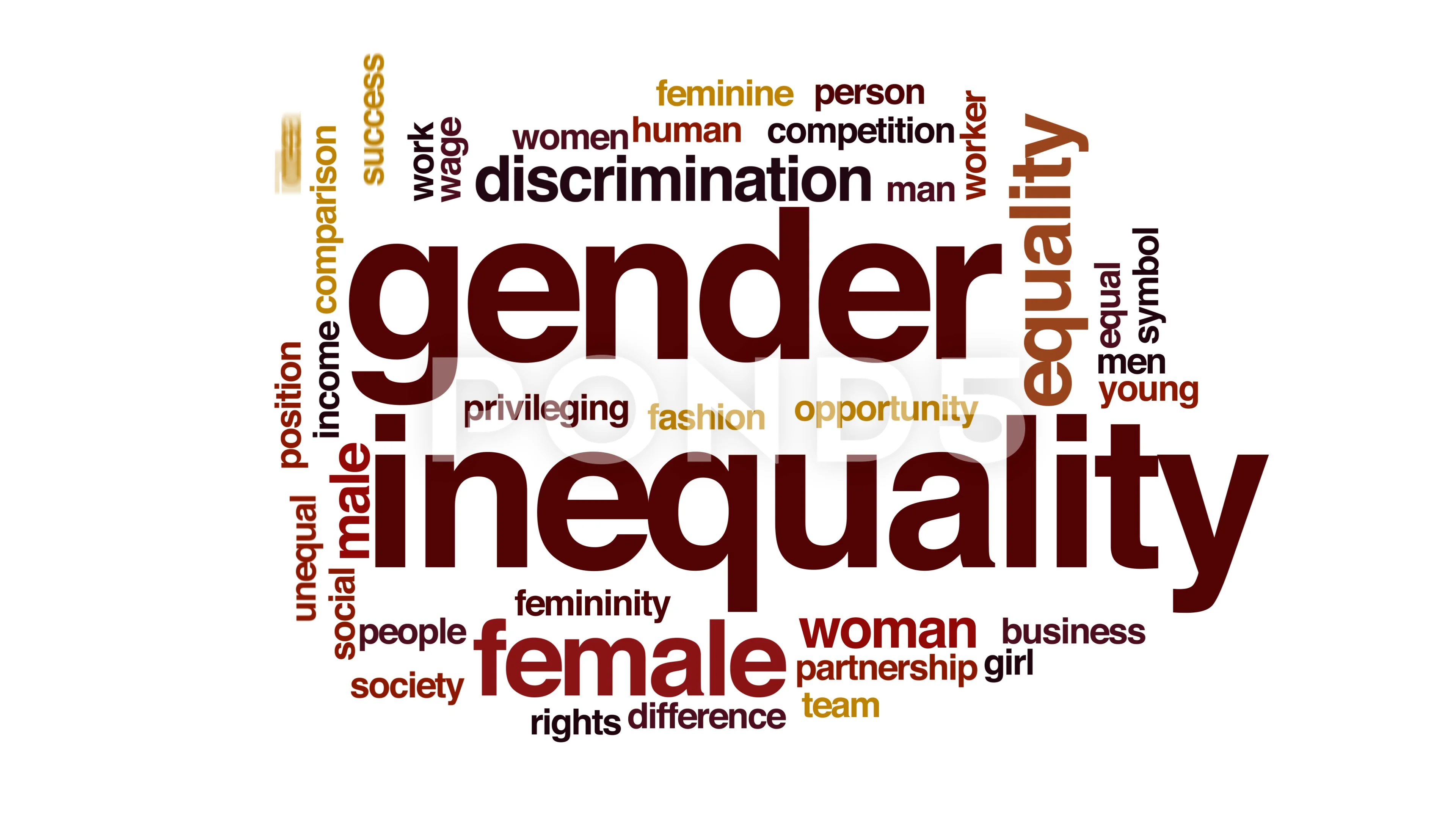 Gender inequality animated word cloud, t... | Stock Video | Pond5