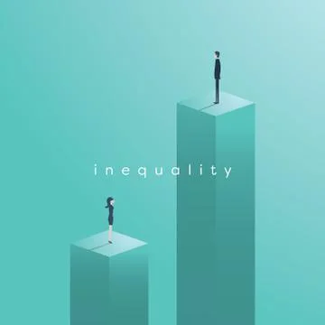 Gender inequality issues concept vector illustration. Businessman and Stock Illustration
